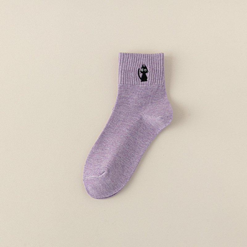 Medias calcetines de moda de primavera y verano, calcetines de algodón transpirables, antiolor y sudor, damas, calcetines de bordado casuales, calcetines de mujer