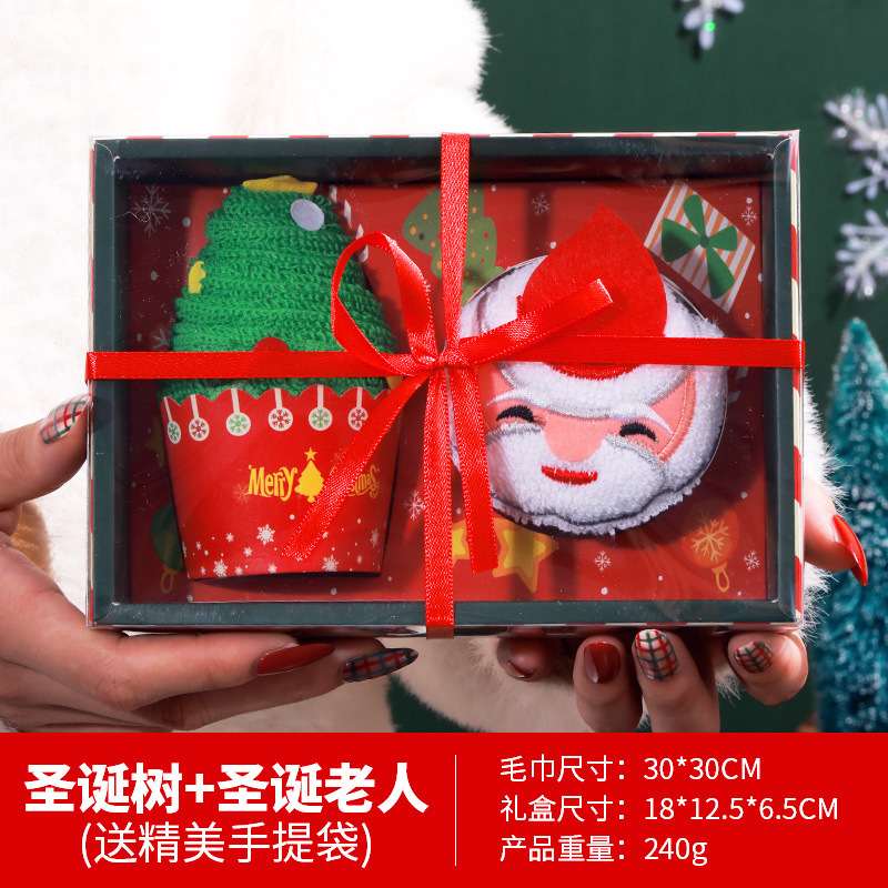越境クリスマスクリエイティブタオルギフトボックス刺繍入り子供向けギフト漫画人形クリスマスプレゼントイベントで顧客に贈る|undefined
