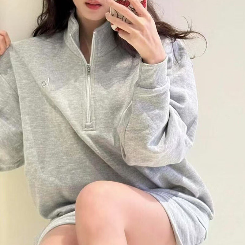 LO新款2025秋季肯豆智秀套头男女同款卫衣毛圈棉半拉链长袖外套|undefined