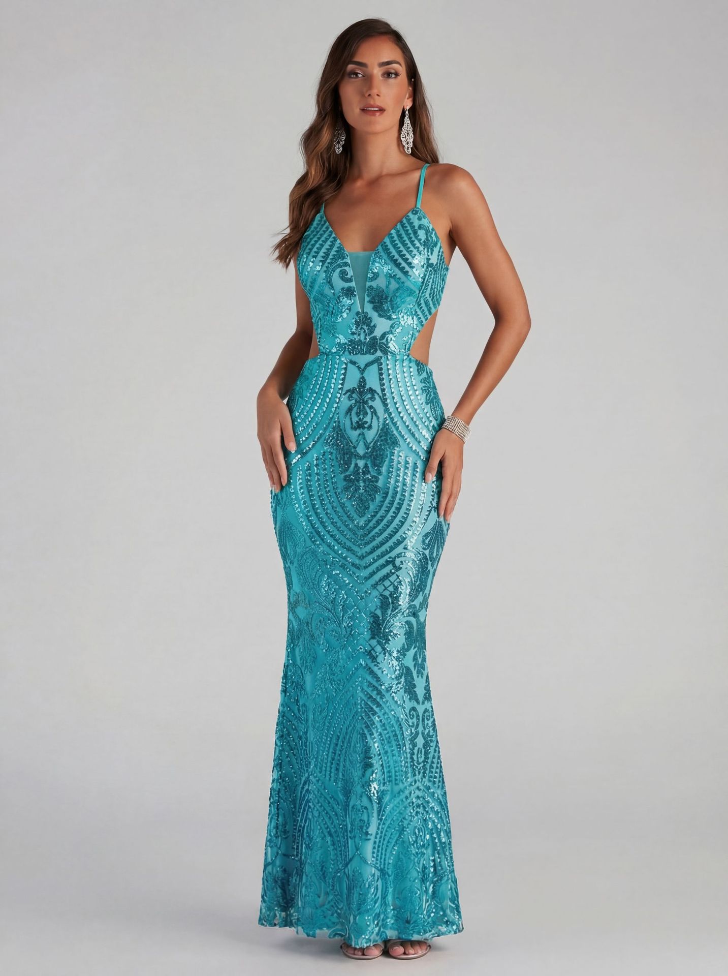 Vestido de Noche Sexy con Lentejuelas y Escote en V, Estilo Europeo y Americano, Elegante para Banquetes y Fiestas