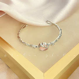 小红书同款清冷风褶皱不规则可调节手镯小众设计高级感百搭手镯