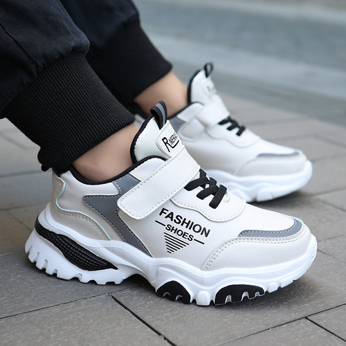 Best-selling children's shoes 6-12 years old, new girls' dad shoes, leather surface breathable, unisex children's versatile sports shoes
