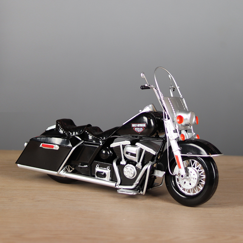 印第安哈雷摩托车模型摆件复古工业风机械机车办公室吧台工艺品