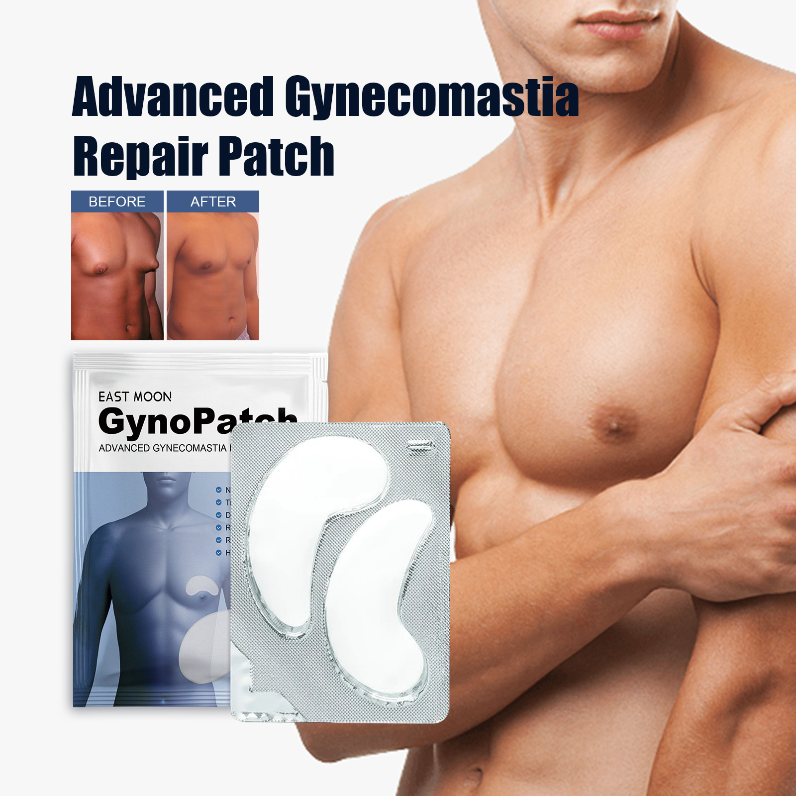 Moon – Patch raffermissant pour la poitrine est des hommes, Anti-affaissement de la peau, raffermissant, soins musculaires de la poitrine_voghion.com