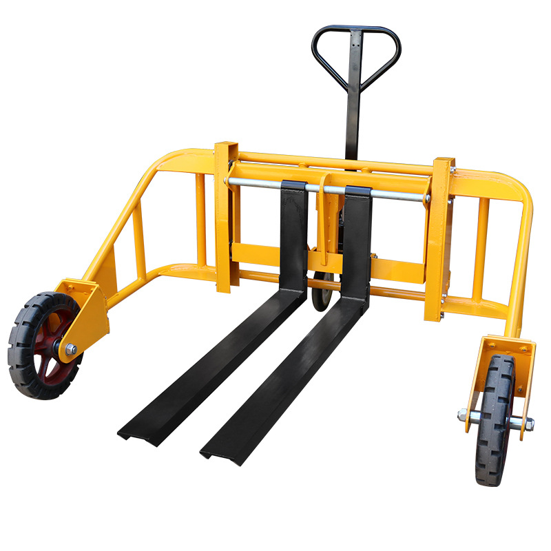 1吨可折叠山地越野型手拉液压搬运托盘车建筑工地搬运车