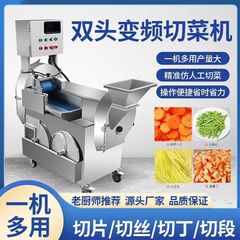 多機能可変周波数双頭野菜カッター、全自動多機能スライス・シュレッダー、工場食堂用野菜カッター、業務用