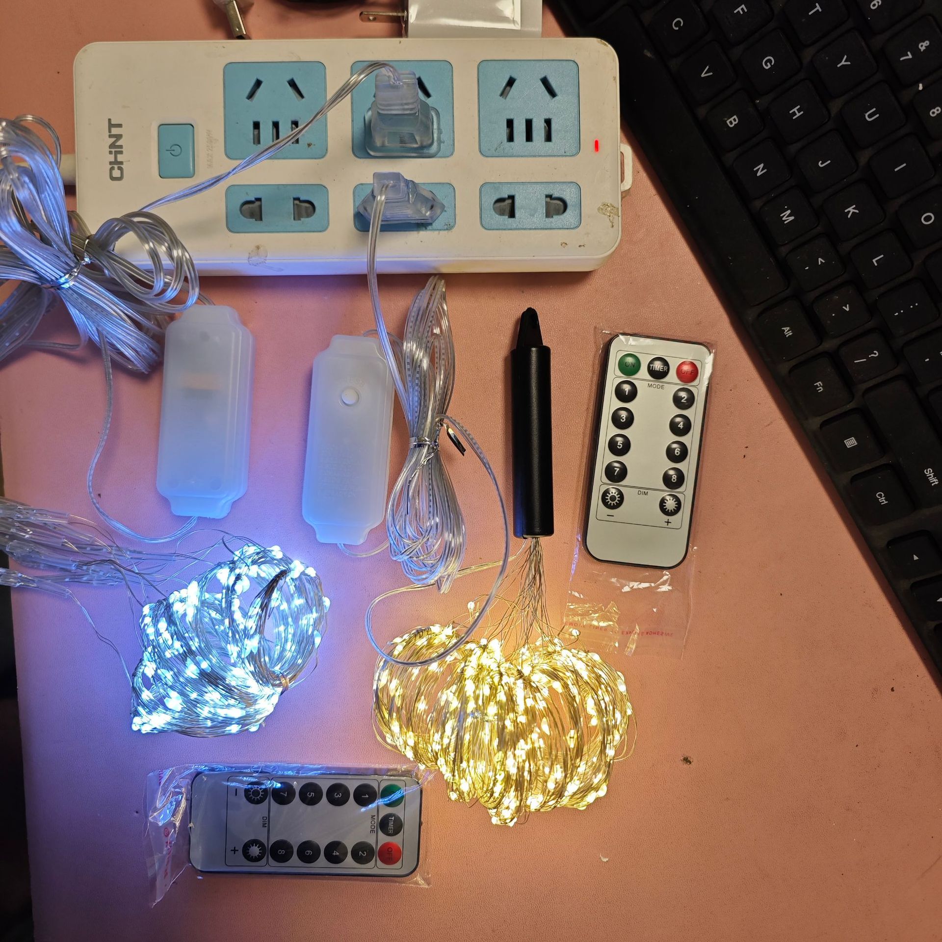 Cadena de luz solar árbol de ratán Luz de alambre de cobre Cadena de luz al aire libre impermeable cascada Navidad caballo cola luz spray luz LED luz de color