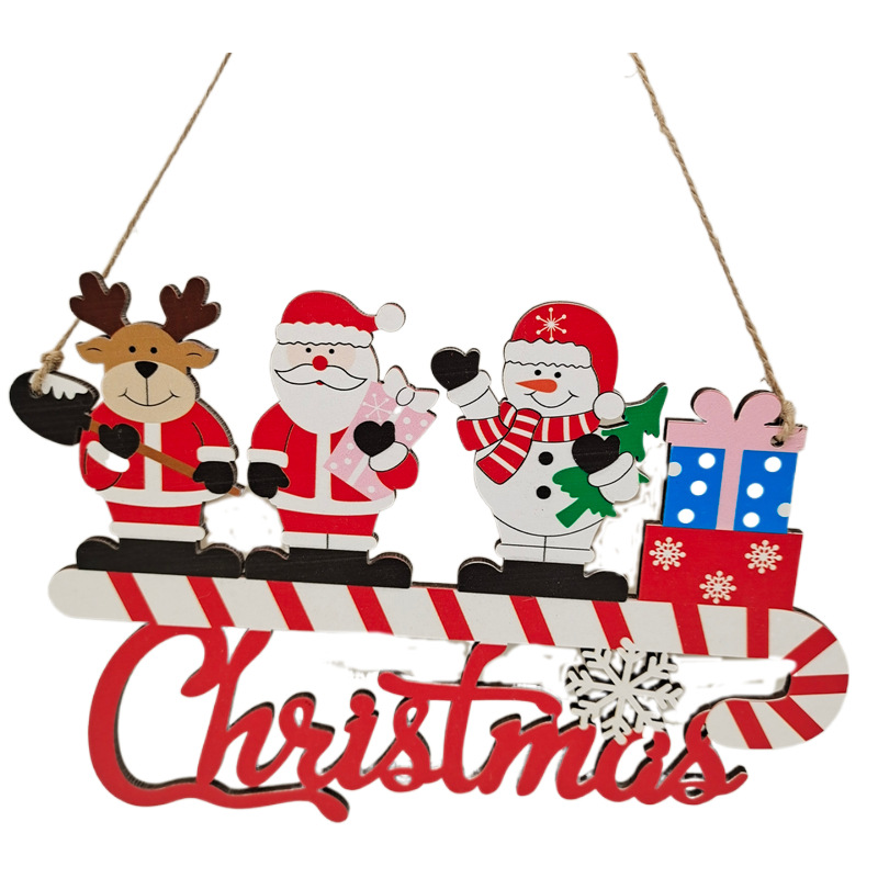 Navidad decoraciones creativas artesanías de madera adornos DIY árbol de Navidad decoración del hogar suministros escena diseño en stock