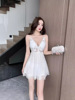 Sexy Low cut Lace Hollow Waist Closed Back Dress