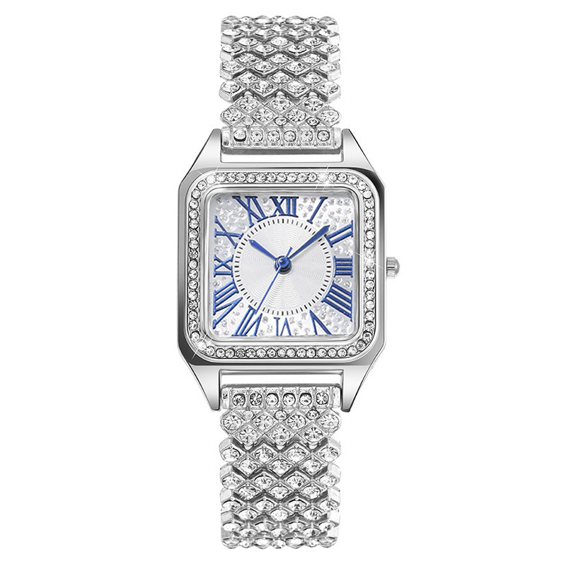 Foreign Trade Cross-Border Hot Selling Fashionable Roman Full Diamond Square Ladies Watch Women's Watch Quartz Watch Manufacturer Wholesale Foreign Trade Cross-Border Hot Selling Fashionable Roman Full Diamond Square Ladies Watch Women's Watch Quartz Watch Manufacturer Wholesale