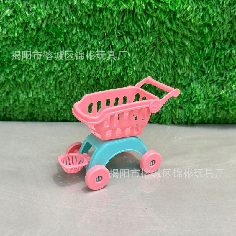 Play house kitchen children mini cart small shopping cart supermarket trolley Barbie doll toy accessories