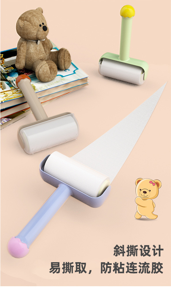 Tear-off Replacement Lint Roller Drum Pet Hair Remover Dust Cleaner Clothing Hair Removal Scraper Dopamine Sticky Hair Picker