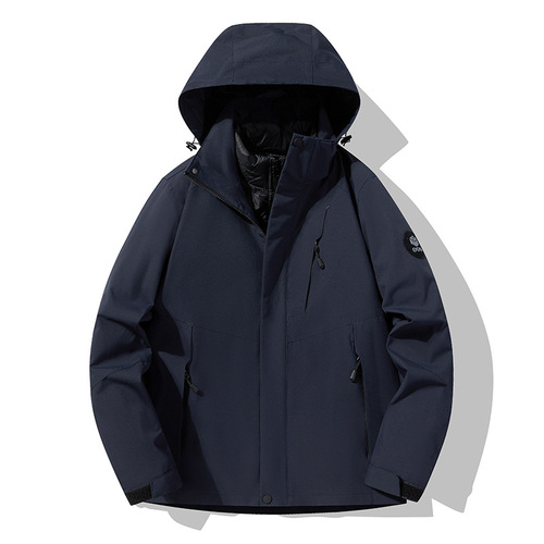 Loose-fit windproof, heat-retaining fleece-lined down inner jacket, outdoor style for couples, unisex