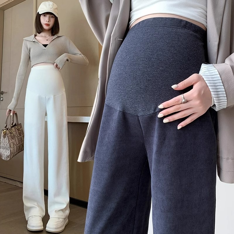 妊婦用パンツ 春秋用 外出着用 ストレート ワイドレッグパンツ 大きいサイズ 秋冬用 レギンス ロングパンツ 秋服 快適 外出着用可能|undefined