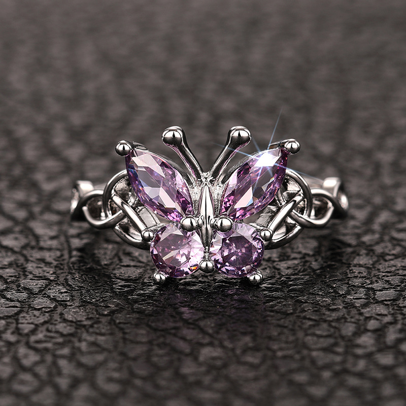 Women's Gender Wholesale Jewelry Elegant Classic Style Butterfly Copper Rings