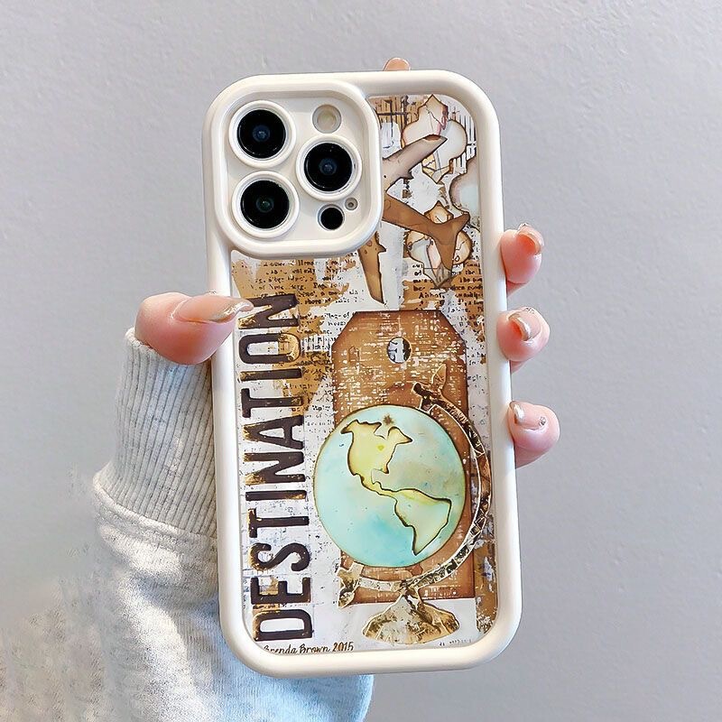 Fashionable Airplane World Map Iphone17Promax Phone Case Apple 17/16/15/14 Airbag 13Pro