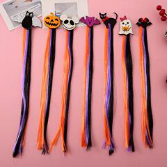 国境を越えたハロウィーンのかつらは、ヘアピンの頭飾りアヒルの口を挟んでコウモリのカボチャのヘアピンの舞踏会パーティーのヘアアクセサリーを飾っています