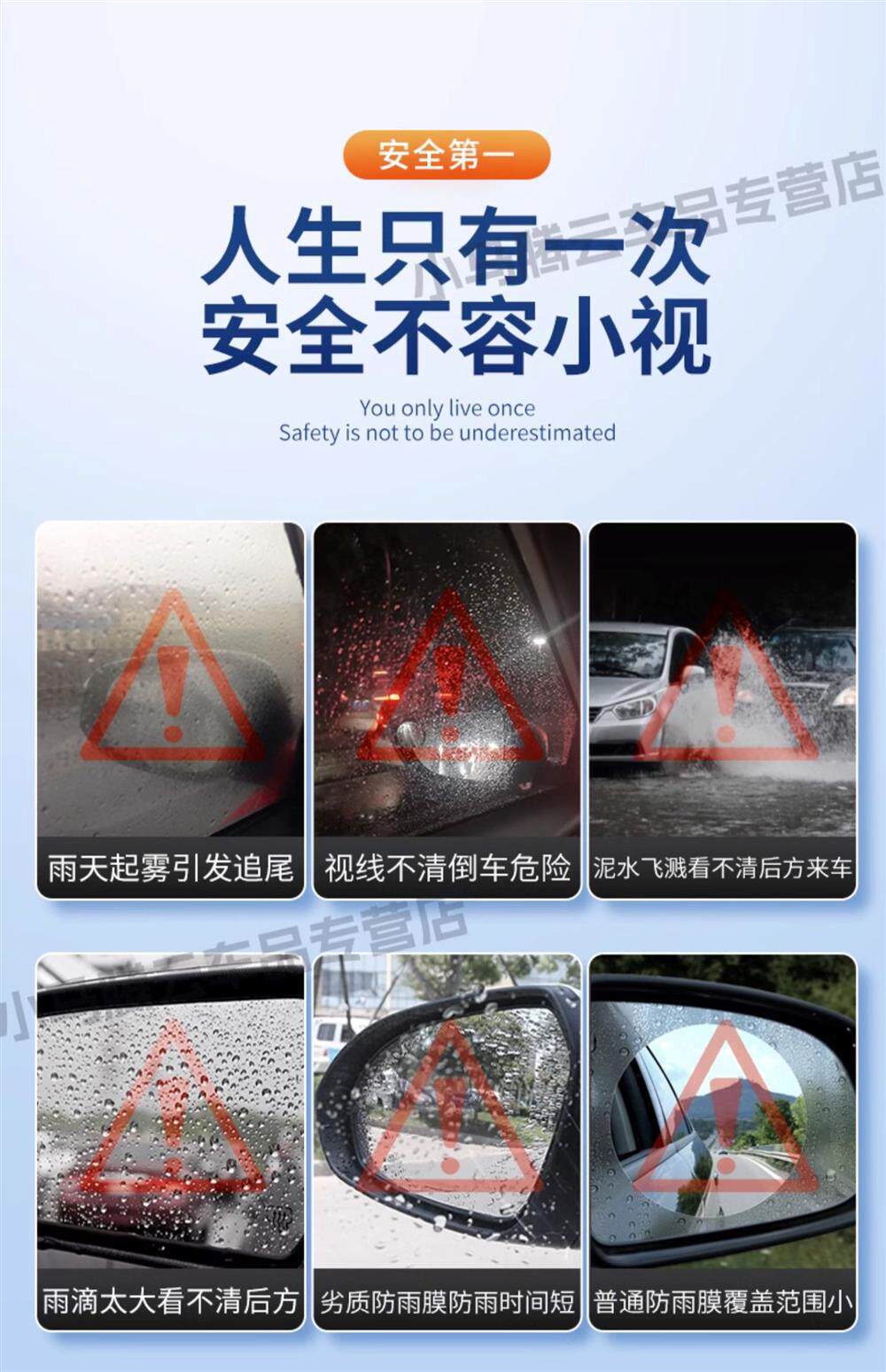 Rearview Mirror Rain-Proof Film, Car Window Anti-Rain Reflective Waterproof Film, Rainy Day Essential, Side Window Glass High Definition