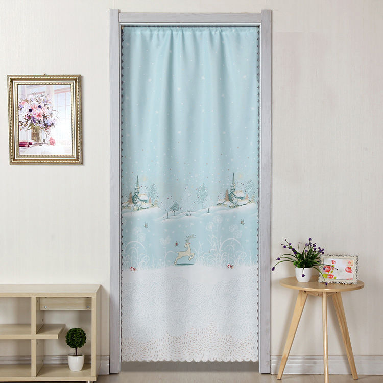 Door Curtain Fabric for Bedroom, Home Use, Simple and Fresh Country Style Decoration, Living Room Door, Bathroom Partition Curtain, Suitable for All Seasons, Factory Direct