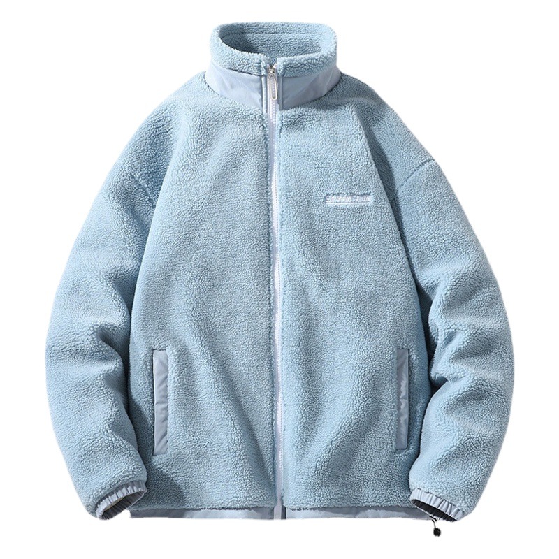 Abrigo de algodón acolchado de otoño e invierno Ropa de invierno de moda para hombre Estilo de Hong Kong Marca de moda de lana de cordero ins Pareja suelta Abrigo de algodón acolchado