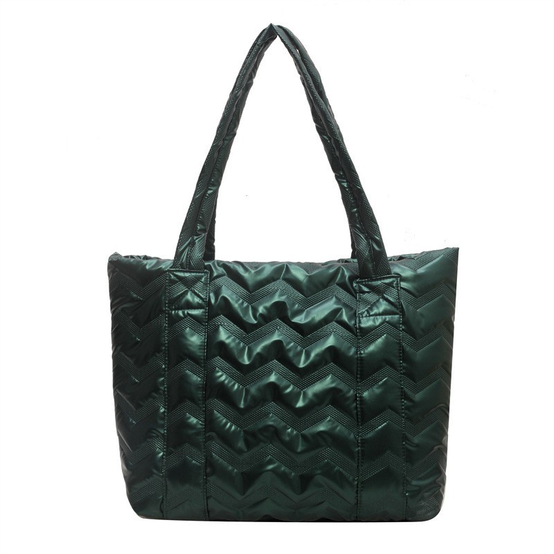 Bolso de las mujeres 2024 primavera nueva gran capacidad de algodón acolchado bolsa de asas de la moda todo-fósforo portátil de cercanías bolsa de hombro al por mayor