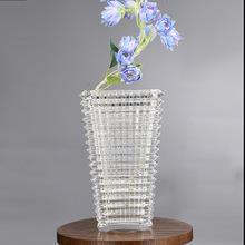 水晶玻璃花瓶高级感ins高颜值北欧风玻璃装饰T型阔口简约款养花瓶