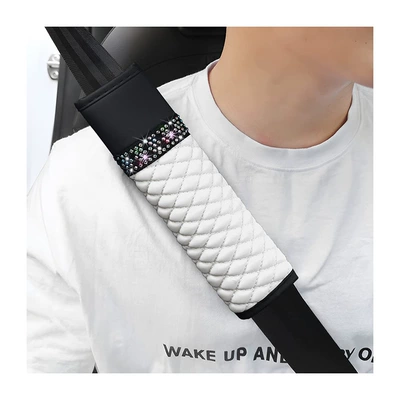 Seat belt shoulder pad, New Car Seat Belt - white-2265
