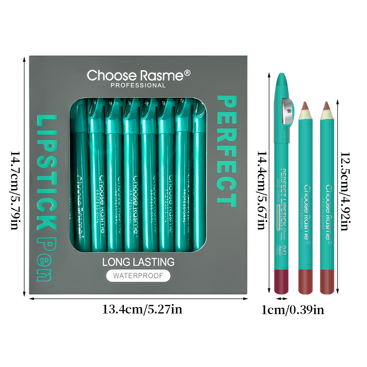 Välj Rasme 12-färgad blandad läppstiftspenna non-stick kopp med pennvässare tjock stång läppenna set_voghion.com