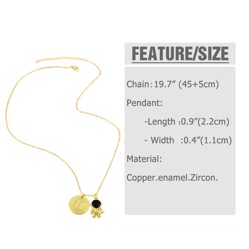 Astronaut necklace clavicle commemorative light luxury niche pendant