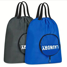 跨境脏衣袋可折叠手提旅行收纳包防水牛津布抽绳束口袋旅行收纳袋