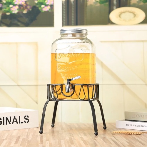 Retro lead-free glass kettle switch bottle juice can cold drink beer keg large capacity intolerable hot water faucet beverage keg