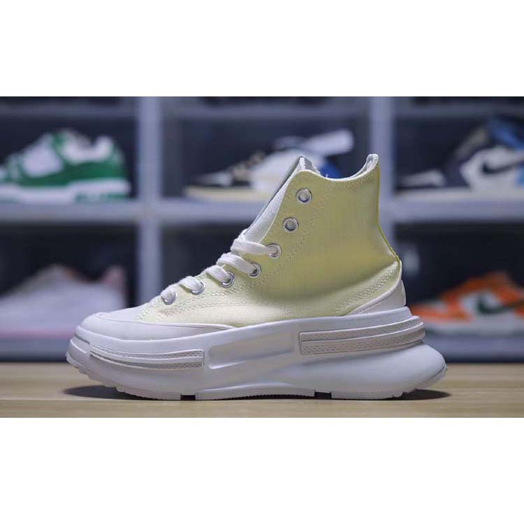 新款 增高鞋厚底荧光绿高帮男鞋女鞋帆布鞋情侣款