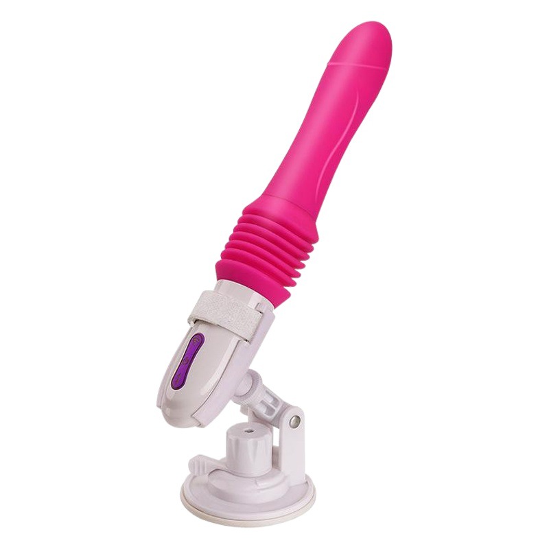 Enchufe automático de las mujeres que carga el cañón de control remoto con ventosa masturbación vibrador telescópico bead stick imitación pene