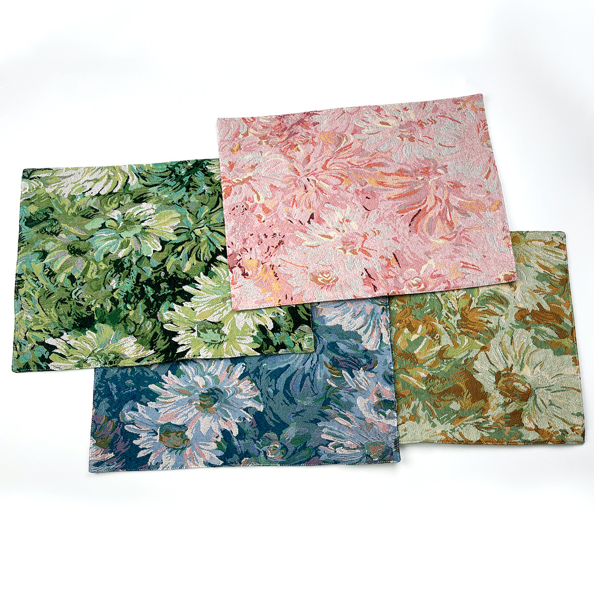 Nuevo jacquard pintura al óleo placemat Monet crisantemo vintage occidental placemat estera de aislamiento térmico anti-scald Hotel posavasos estera de mesa