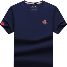 名牌正品保罗圆领丝光棉短袖男t恤夏季宽松上衣大码体恤T