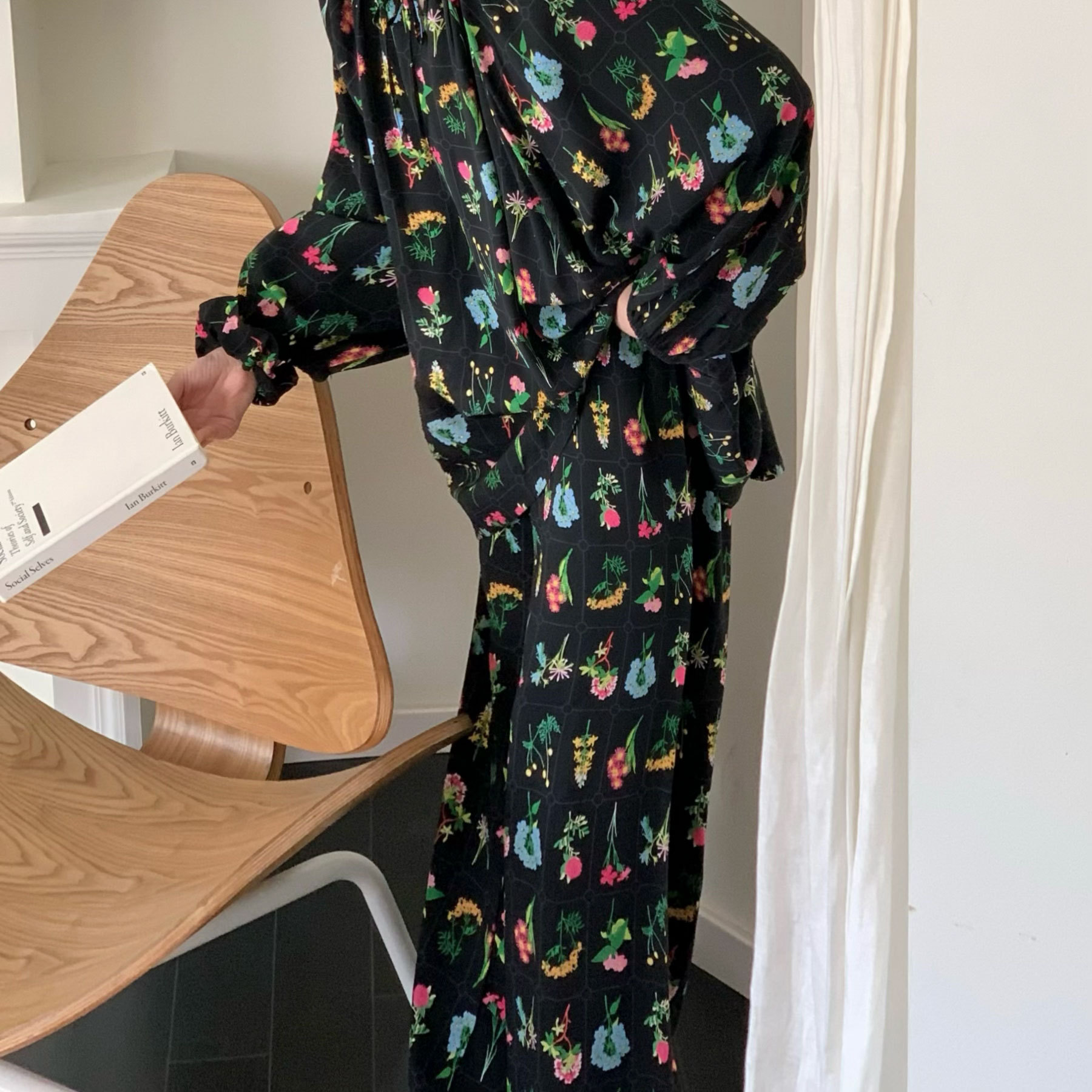 [Spot Clear] Nuevos pantalones anchos chinos de seda de algodón, pantalones de pijama perezosos de cintura alta rectos sueltos de primavera y verano para mujer