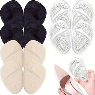 High Heel Insole Anti-Pain Silicone Forefoot Pad Non-Slip Soft Shock Absorbing Half Pad Forefoot Half Size Pad Women's High Heel