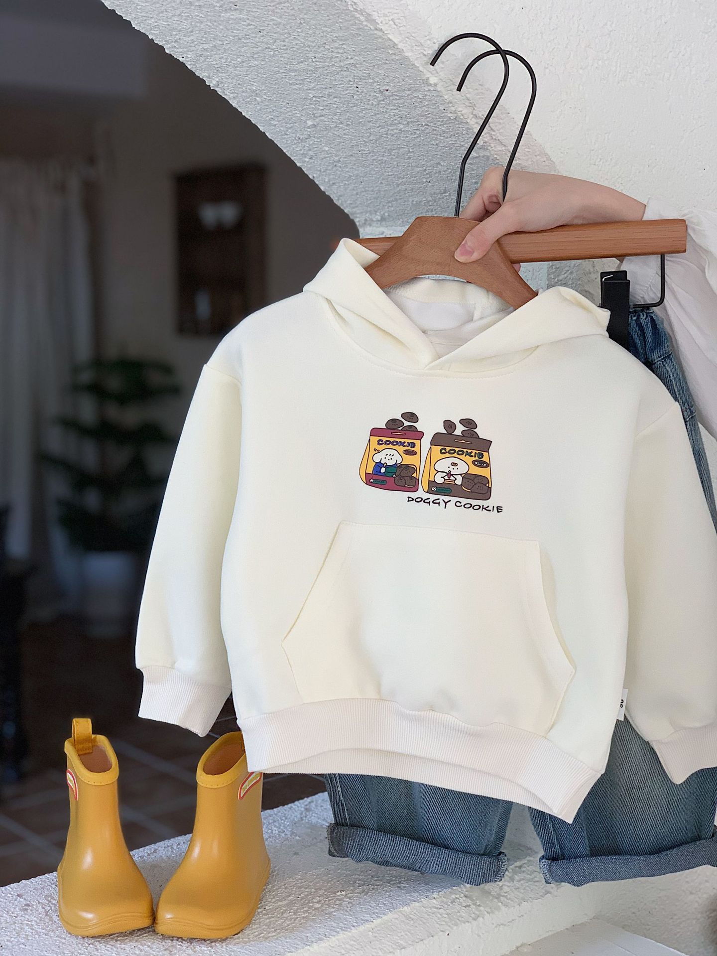 Sweat à capuche de dessin animé pour garçons 2024 automne nouvel article, ensemble de pull à la mode et polyvalent pour enfants, coréen_voghion.com