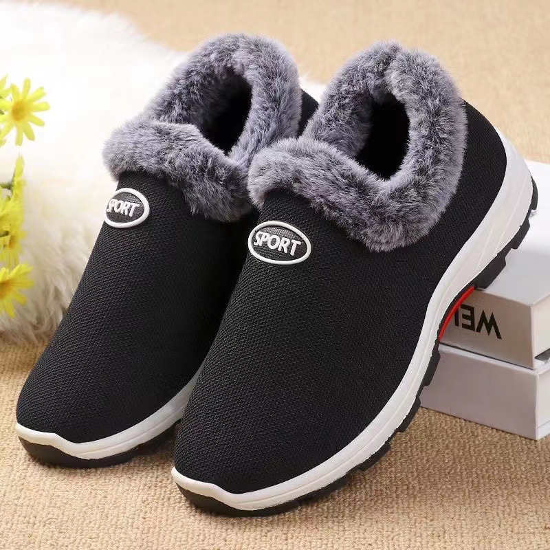 Zapatillas de algodón de invierno con tendón de vaca, nuevos zapatos de algodón cálidos y gruesos, zapatos de algodón impermeables para el hogar.