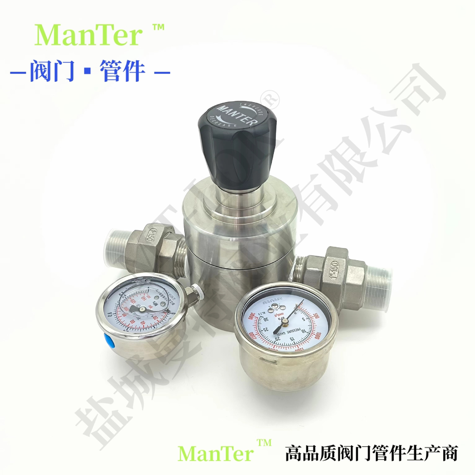 不锈钢减压阀 气体一级二级调压阀减压器高压氧气氮气氢气氩气