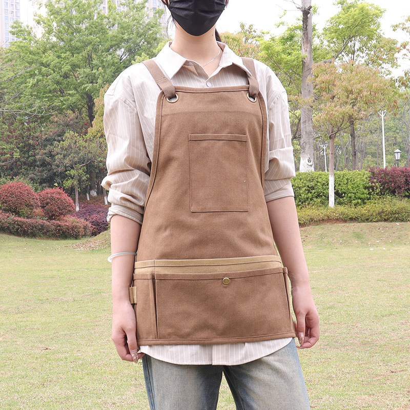 Nuevo delantal transfronterizo, artesanía impermeable, diseñador artesanal, ropa de trabajo retro, delantal de lona de cera al por mayor, personalizado