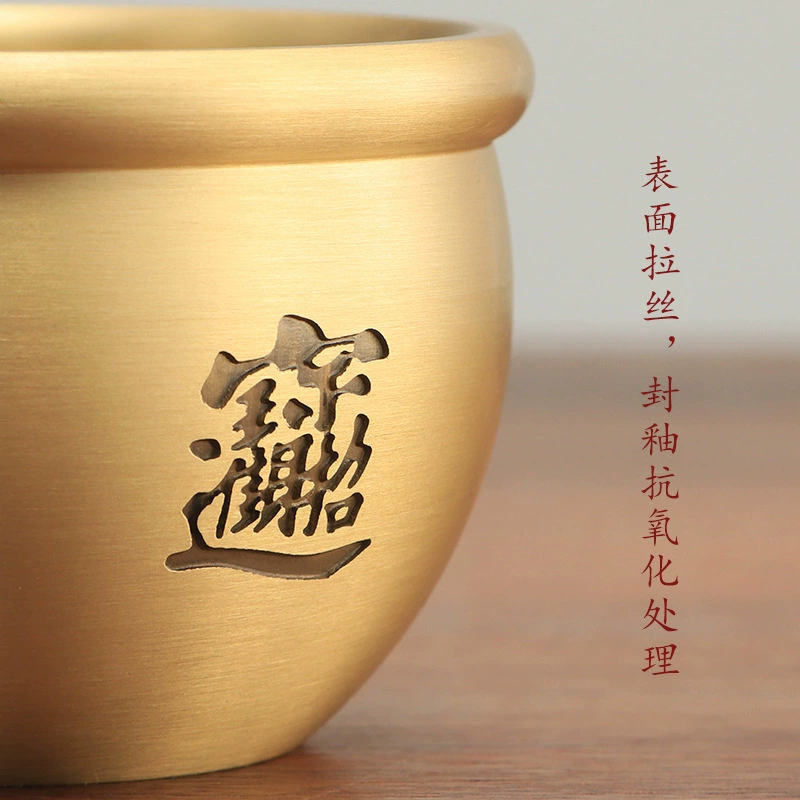 Медные цилиндрические украшения, цилиндр Баифу, пепельница из чистой латуни, рисовый цилиндр, тарелка с сокровищами, украшения для дома и гостиной, подарки на открытие.