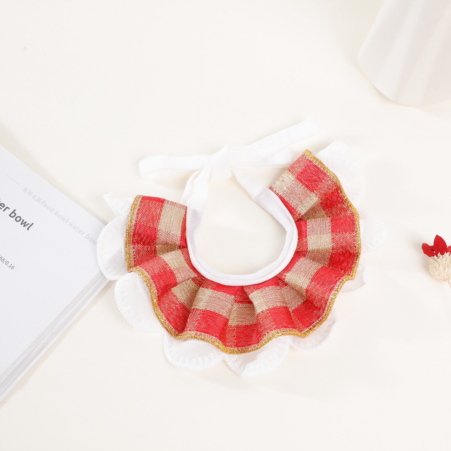 Perro gato babero estilo princesa mascota celosía suministros para mascotas algodón coreano celosía encaje babero para mascotas