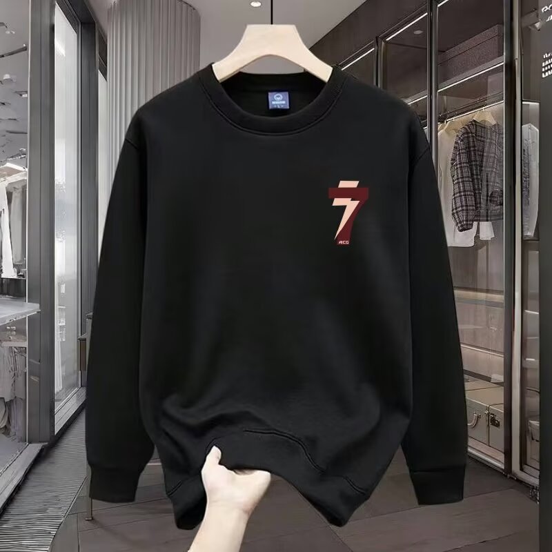 Abbigliamento maschile Felpa a maniche lunghe larga Felpa alla moda con scollo rotondo pesante alla moda Felpa casual da uomo_voghion.com