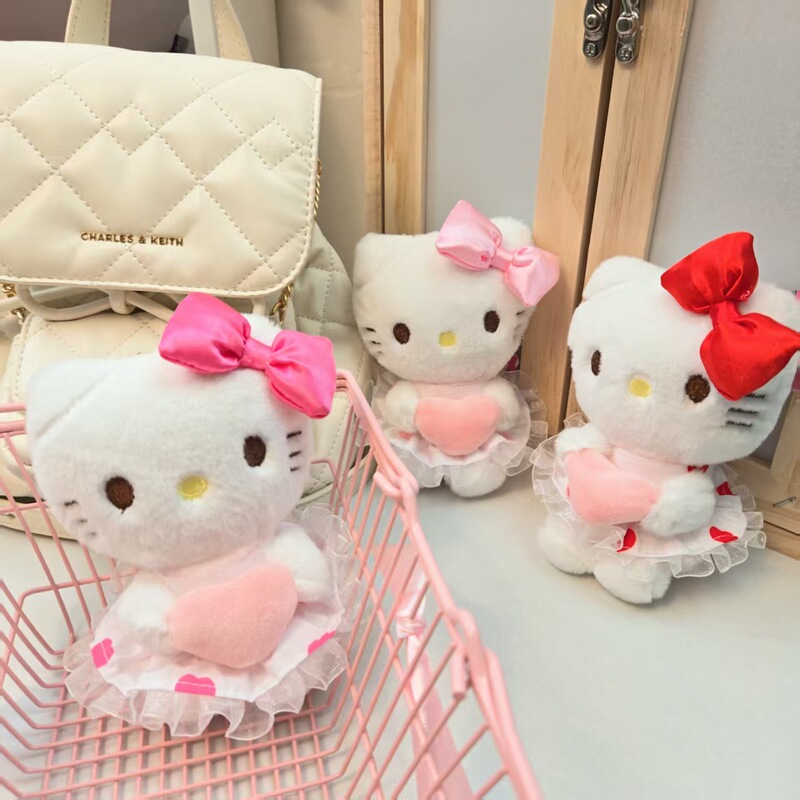 漫画クリエイティブかわいいキティ猫ぬいぐるみ人形ペンダントキーホルダーカップルバッグ人形小さなペンダント|undefined