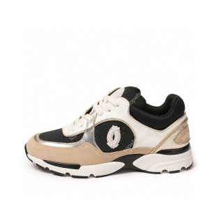 In-Stock 25 Ladies' Chanel-Style Spring and Summer Sneakers, Breathable Mesh, Lightweight Thick-Soled Dad Shoes, Unisex White Shoes