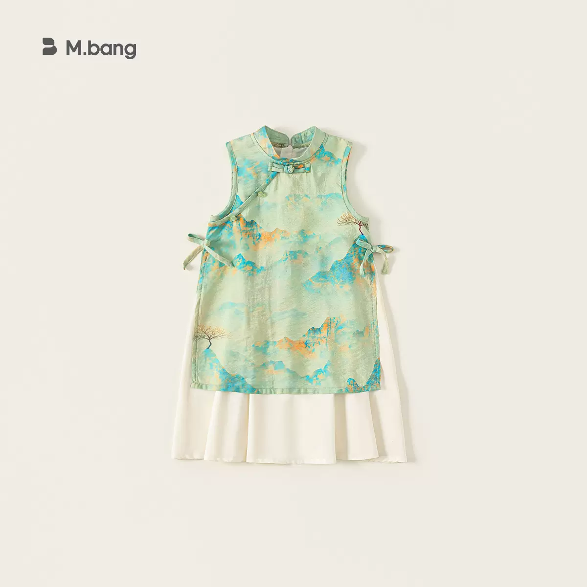 邦选新中式女童衣服周岁礼服裙子薄款汉服表演服夏季国风连衣裙