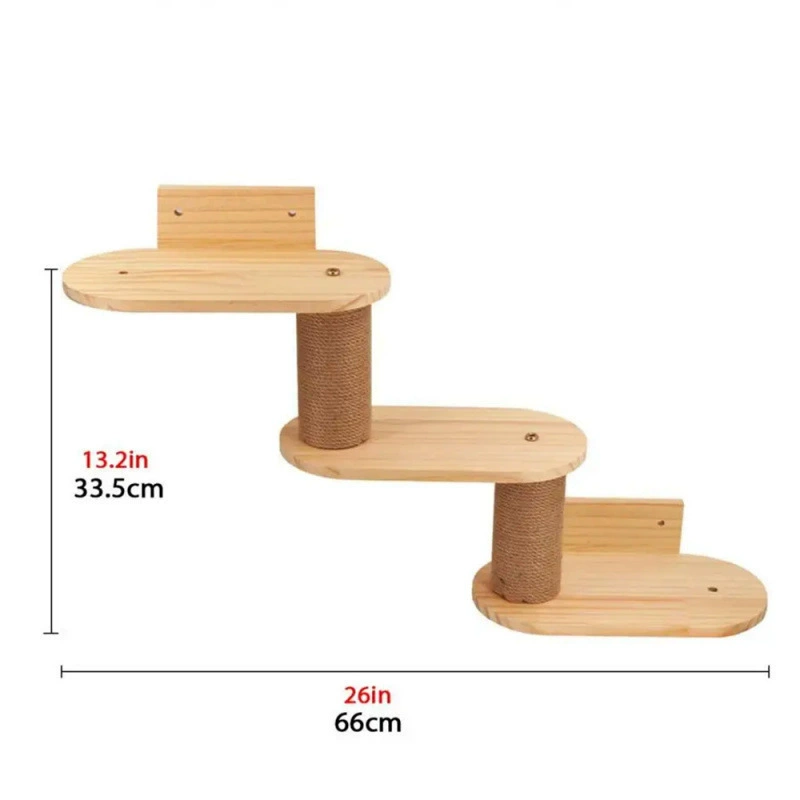 Wall-mounted Cat Climbing Frame, Sisal Hammock & Stairs, Modular Multi-Level Playset