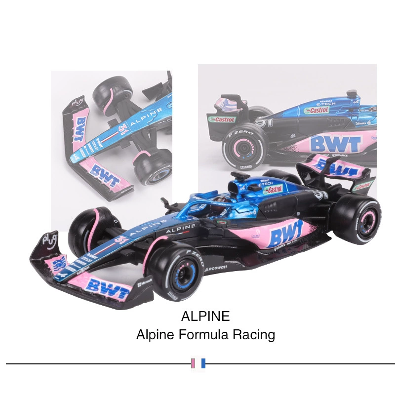 Модель автомобиля Alpai F1 BWT Alpine 1:43, модель гоночного автомобиля, имитационная сборка