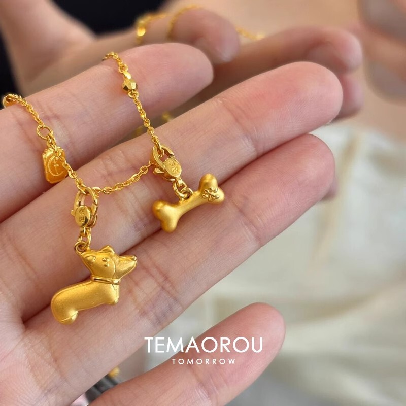 New style non-fading sausage puppy bone pendant bracelet niche unique bracelet accessories